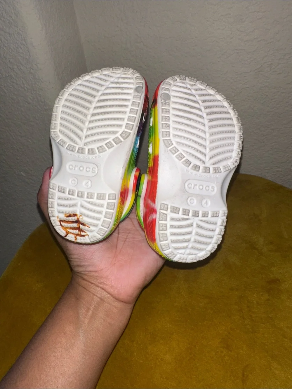 CROCS Kids Tie-Dye Clogs in Rainbow Colors